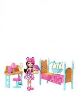 image of Enchantimals Dreamy Bedroom Playset With Doll And Animal