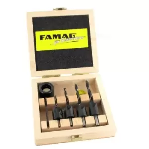 Image of FAMAG Set of Drill Bits Type 3500 3, 4, 5, 6 with Countersinks Type 2100+DEPTH A