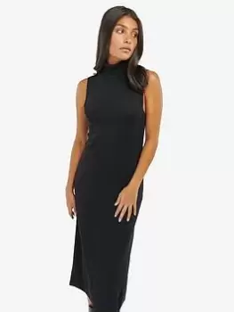 Image of Barbour International Rosbern Knitted Maxi Dress - Black, Size 10, Women