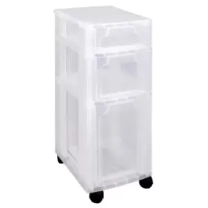 Image of Really Useful Slimline Storage Drawers 3.5L, 6L, 11.5L Clear with Wheels, Clear