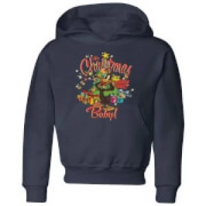 Image of Looney Tunes Its Christmas Baby Kids Christmas Hoodie - Navy - 11-12 Years