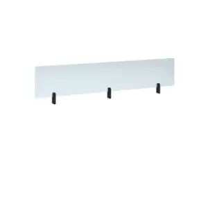 Image of Desktop clear acrylic screen topper with Black brackets 1600mm wide