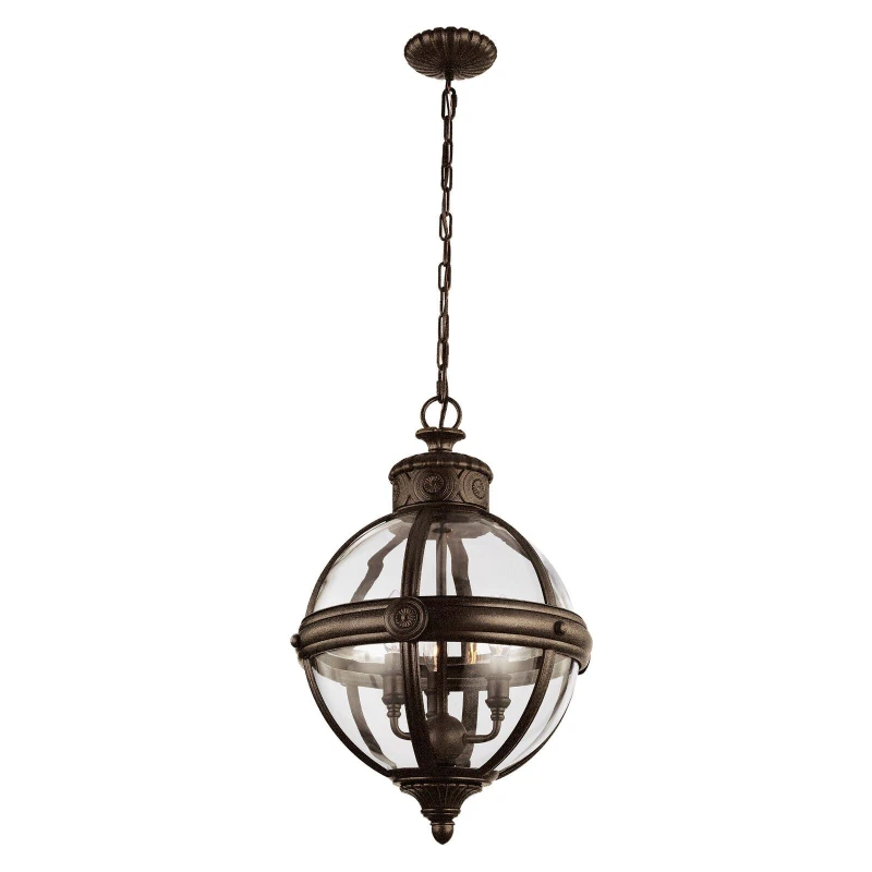 Image of Loops 3 Bulb Chandelier Hanging Pendant LIght British Bronze LED E14 60W Bulb Multi