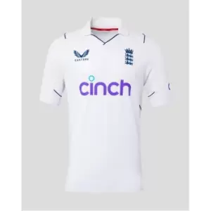 Image of Castore England Cricket Test Match Polo Mens - White