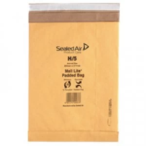 Image of Mail Lite Padded Postal Bag Size H5 264 x 374mm Gold Pack of 50 100