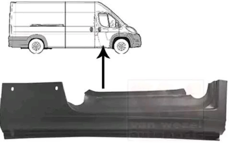 Image of VAN WEZEL 1651102 Rocker Panel Right Foot Board,door sill (177)