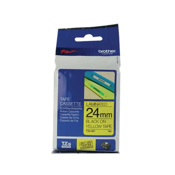 Image of Brother Tz651 24Mm Blackyellow Tape