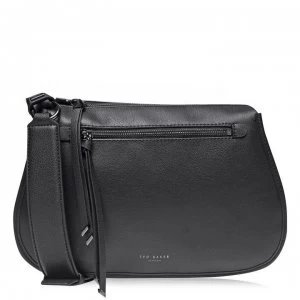 image of Ted Baker Hetherr Soft Leather Saddle Bag - black