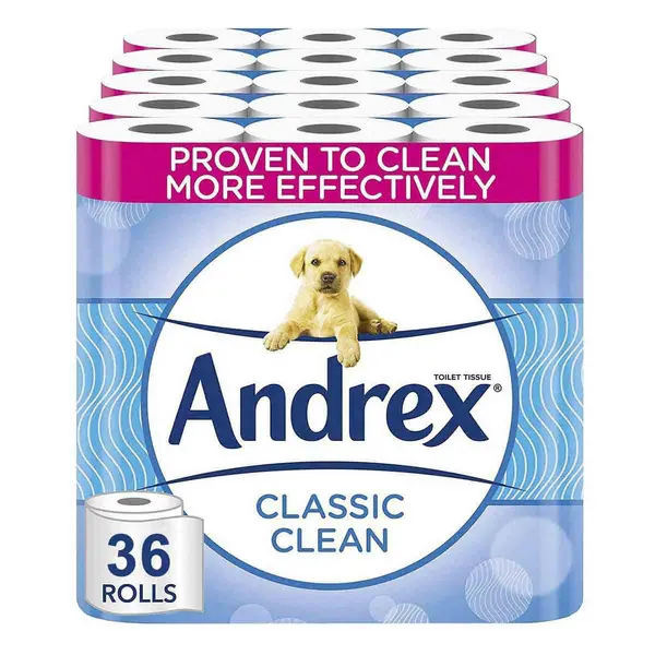 image of Andrex Classic Clean Fragrance Free 36 Toilet Rolls