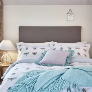 Image of Helena Springfield Basildon Kingsize Duvet Cover Set, Duck Egg and Pink