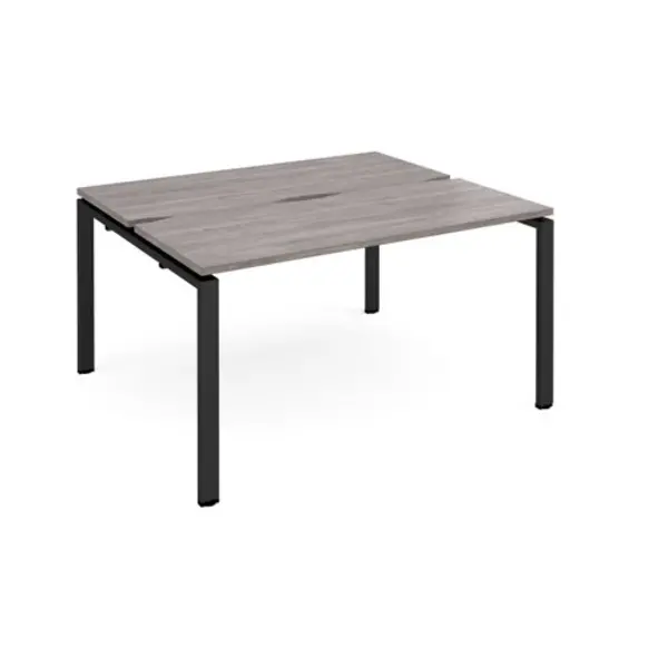 Image of Adapt Adapt sliding top starter units back to back 1400mm x 1200mm - Black frame, grey oak top STE1412-SB-K-GO