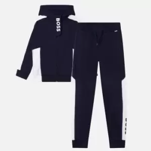 Image of Hugo Boss Boys Hooded Tracksuit Set - Navy - 10 Years