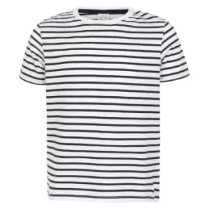 image of Skinni Minni Childrens/Kids Striped T-Shirt (5-6 Years) (White/Oxford Navy)