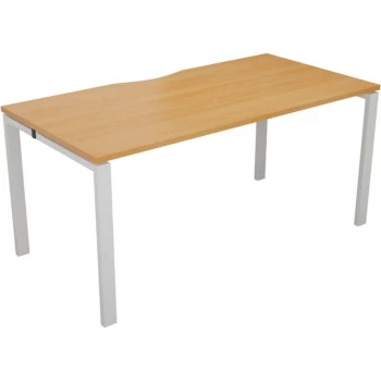 Image of 1 Person Bench Desk 1600X800MM Each - White/Beech