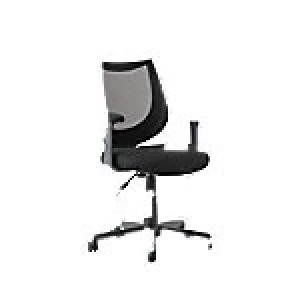 Image of Influx Mesh Medium Back Chair Black Upholstery with Metal Frame with Fixed Arms