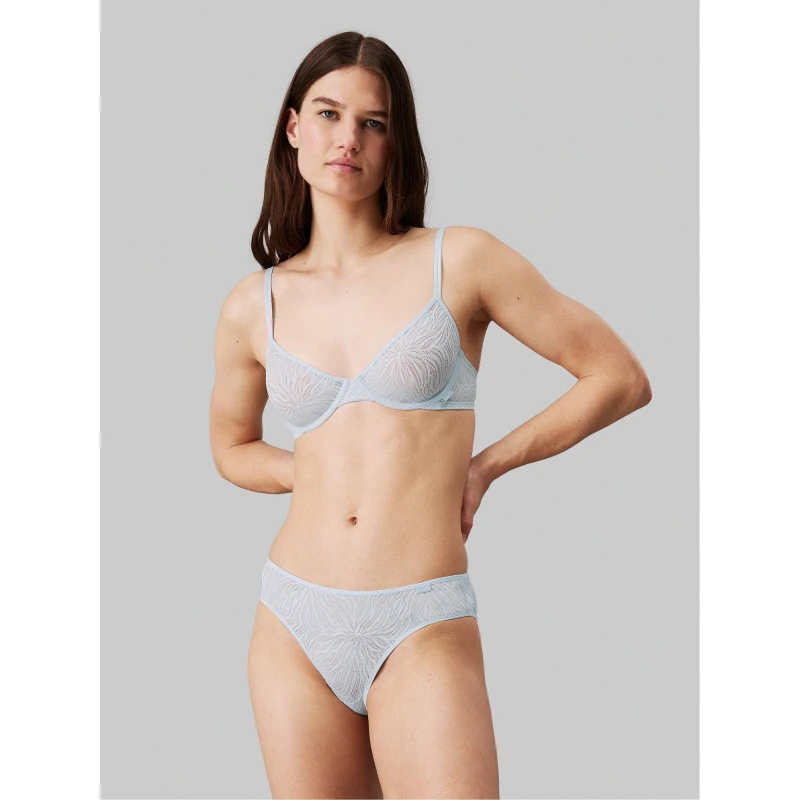 Image of Calvin Klein Thong - Sheer Marquisette - Blue Blue 8