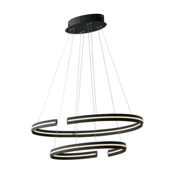 Image of Fan Europe Lighting - Fan Europe Clarke - Integrated LED Circular Ceiling Pendant - 80cm, Black, 4000K