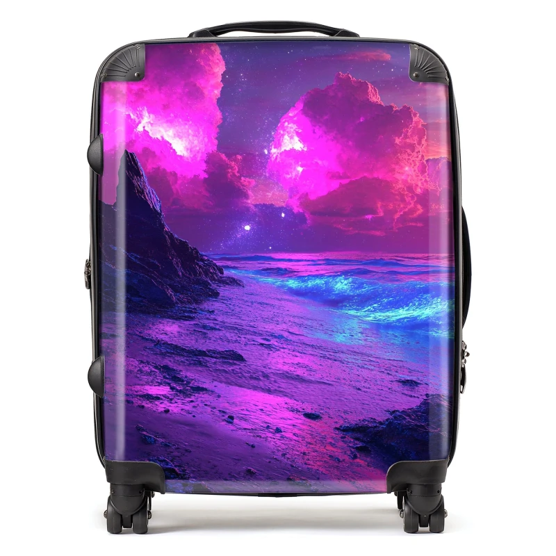 Image of Designer Luggage Elena Sable: 00005 Suitcase in Purple Size: Large Purple Unisex Large