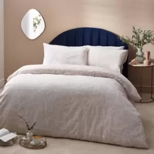 Image of Dunes Abstract Cotton Rich Reversible Duvet Cover Set Shell, Shell / Single