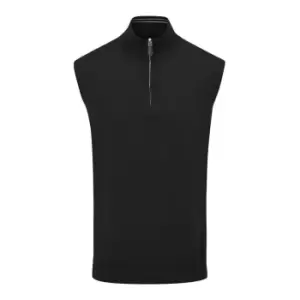 image of Oscar Jacobson Half Zip Sleeveless Sweater - Black