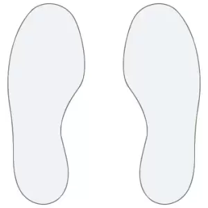 Image of PVC floor markings, feet, 5 right / 5 left, pack of 10, white