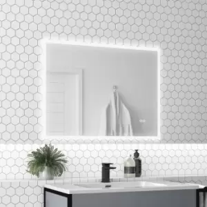 Rectangular LED Bathroom Mirror with Bluetooth & Shaver Socket 800 x 600mm - Divine