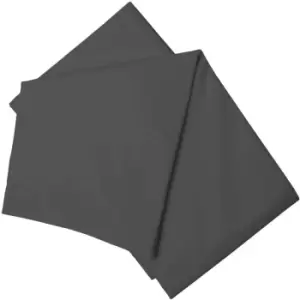Image of Belledorm Brushed Cotton Flat Sheet (Kingsize) (Charcoal) - Charcoal