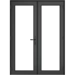 Image of Crystal uPVC French Door Left Hand Master 1690mm x 2055mm Clear Double Glazed Grey/White (each)