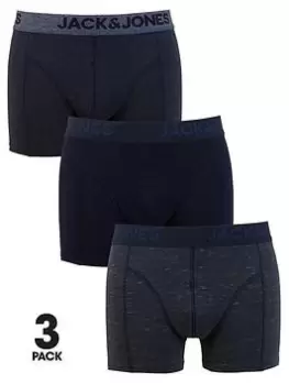 Image of Jack & Jones 3 Pack Trunks, Navy Blazer, Size S, Men