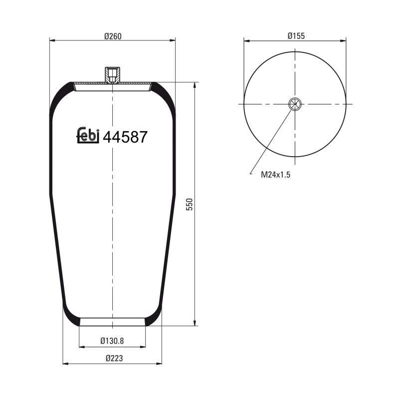 Image of FEBI BILSTEIN 44587 Boot, air suspension Front Axle Right Boot,air suspension (324)