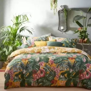 Image of Furn. Medinilla Double Duvet Cover Set Cotton Mustard