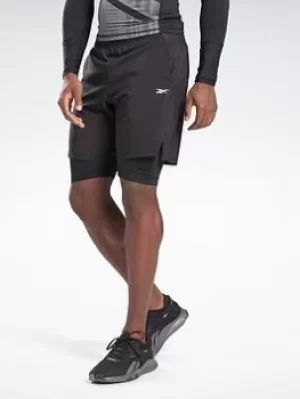 Image of Reebok Epic Two-in-one Shorts, Black Size M Men