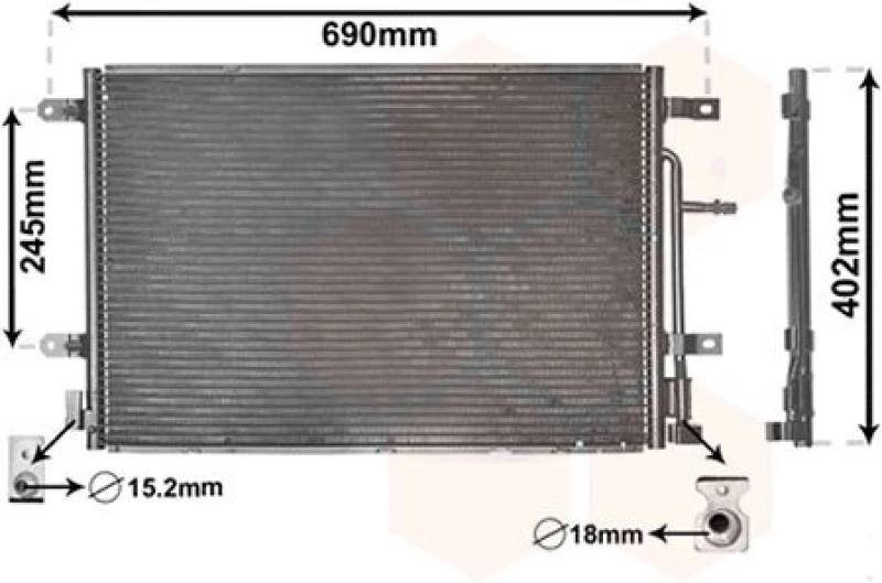 Image of VAN WEZEL Air conditioning condenser VAN WEZEL 03005238