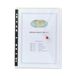 image of Snopake Polyfile A4 Polypropylene Wallet Files Clear Pack of 5 Files for use with Ring Binders