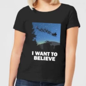 Image of I Want To Believe Womens T-Shirt - Black - 3XL - Black