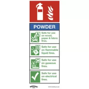 image of Worksafe SS52V10 Safety Sign Powder Fire Extinguisher - Self-Ad Vi...