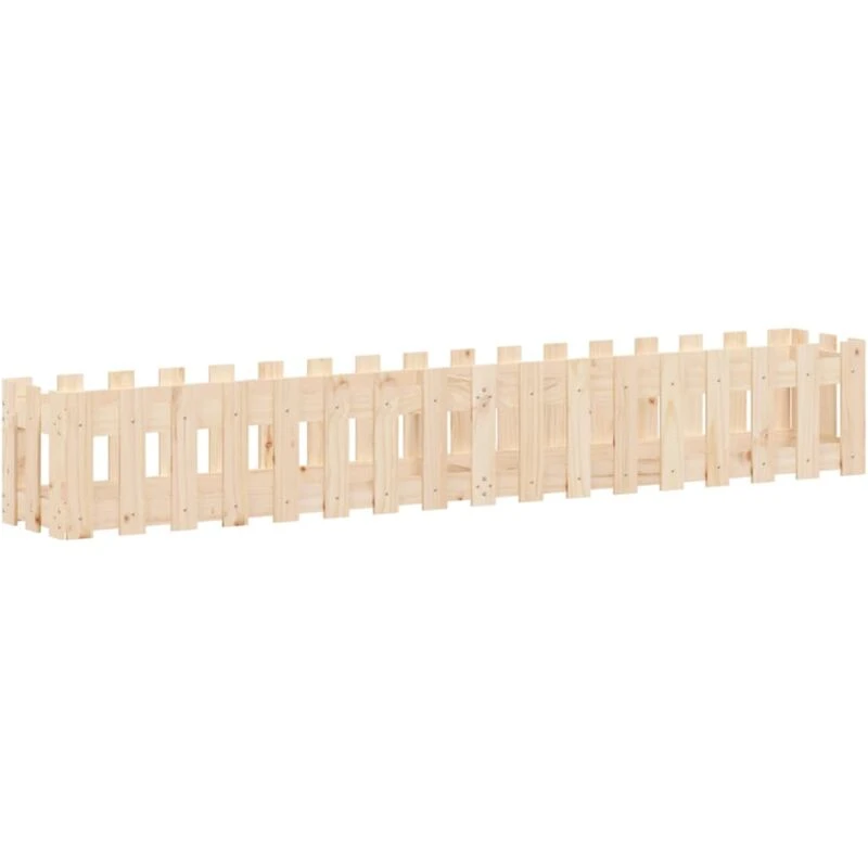 Image of vidaXL Garden Raised Bed w/ Fence Design 200x30x30cm, Brown 832502
