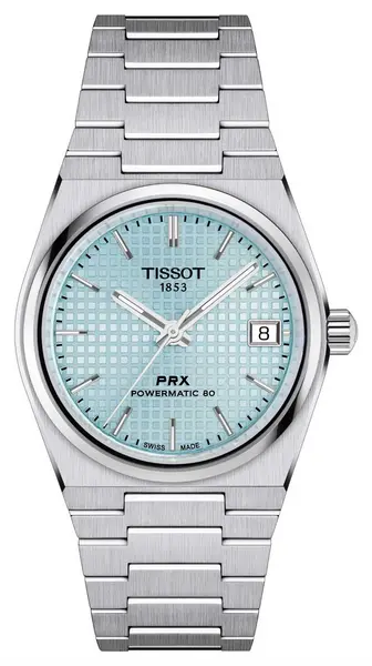 image of Tissot T1372071135100 PRX Powermatic 80 (35mm) Ice Blue Dial Watch