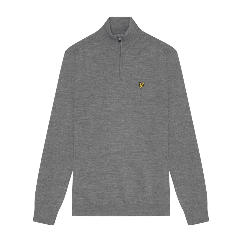 Image of Lyle & Scott Merino jumper 1/4 zip Lyle & Scott Gris Male L