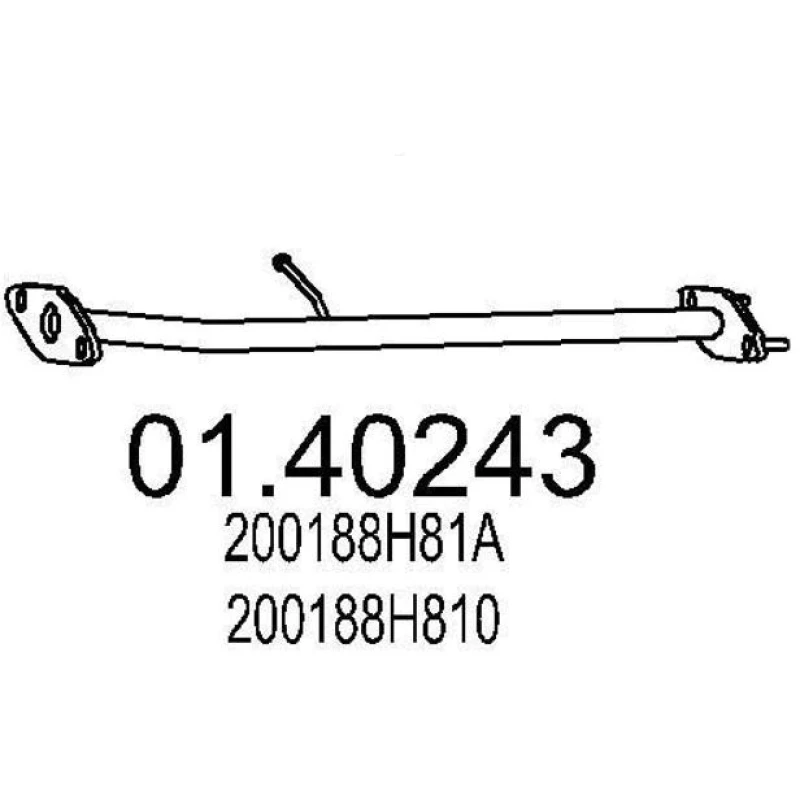 Image of MTS 01.40243 Exhaust Pipe Front, Length: 730mm Exhaust Pipe (17)