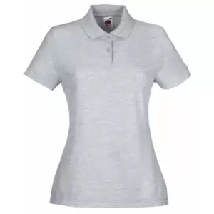Image of Fruit Of The Loom Womens Lady-Fit 65/35 Short Sleeve Polo Shirt (2XL) (Heather Grey)