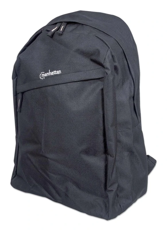 Image of Manhattan Manhattan Knappack Backpack 14.1", Black, LOW COST, Lightweight, Internal Laptop Sleeve, Accessories Pocket, Padded Adjustable Shoulder Stra