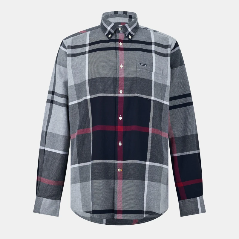 Image of Barbour Dunoon Tailored Tartan Shirt Blue Granite XL