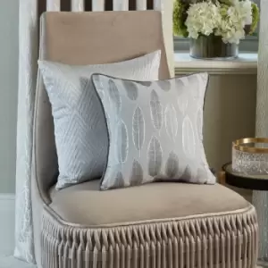 Image of Prestigious Textiles Quill Chenille Cushion Cover, Silver, 43 x 43 Cm