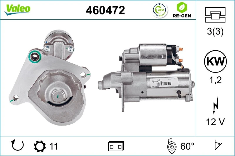 Image of Starter motor VALEO 460472