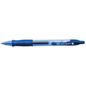 image of Bic Velocity Comfort Grip Retractable Gel Pen Blue Pack of 12