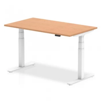 Trexus Sit Stand Desk Height-adjustable White Leg Frame 1400800mm Oak