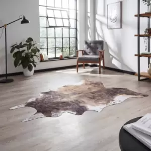 Image of Faux Cow Print Rug Brown/White