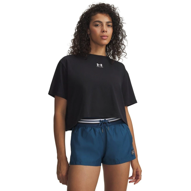 Image of Under Armour UA Rival Boxy Tee Ld63 Black/White female 14 (L)