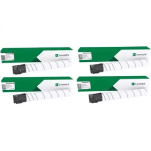 Image of Lexmark 76C0H Black & Tri Colour Laser Toner Ink Cartridge